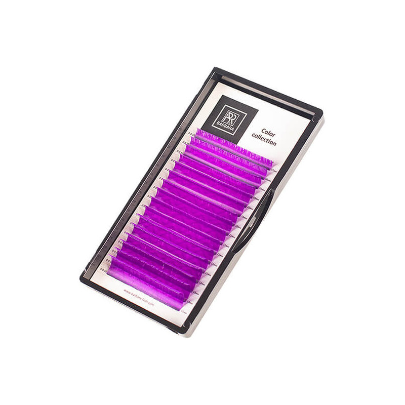 Цветные ресницы Barbara (фиолетовые) микс