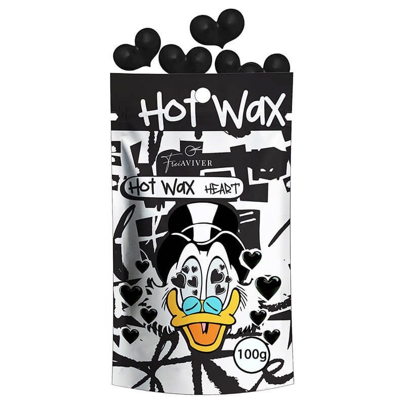 Воск FreiAVIVER для депиляции бровей и лица Hot Wax Hearts черный, 100гр