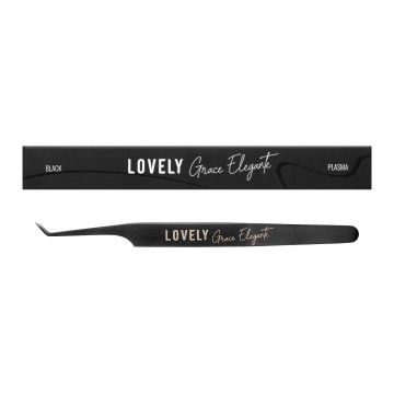 Пинцет для ресниц Lovely Nanofiber Grace Elegante Black (тип L 7 мм)